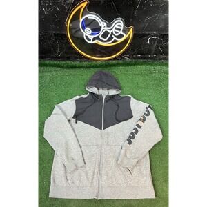 Nike Fleece Gray Mens Size Large Just Do‎ It Hoodie Sweatshirt 931900-063